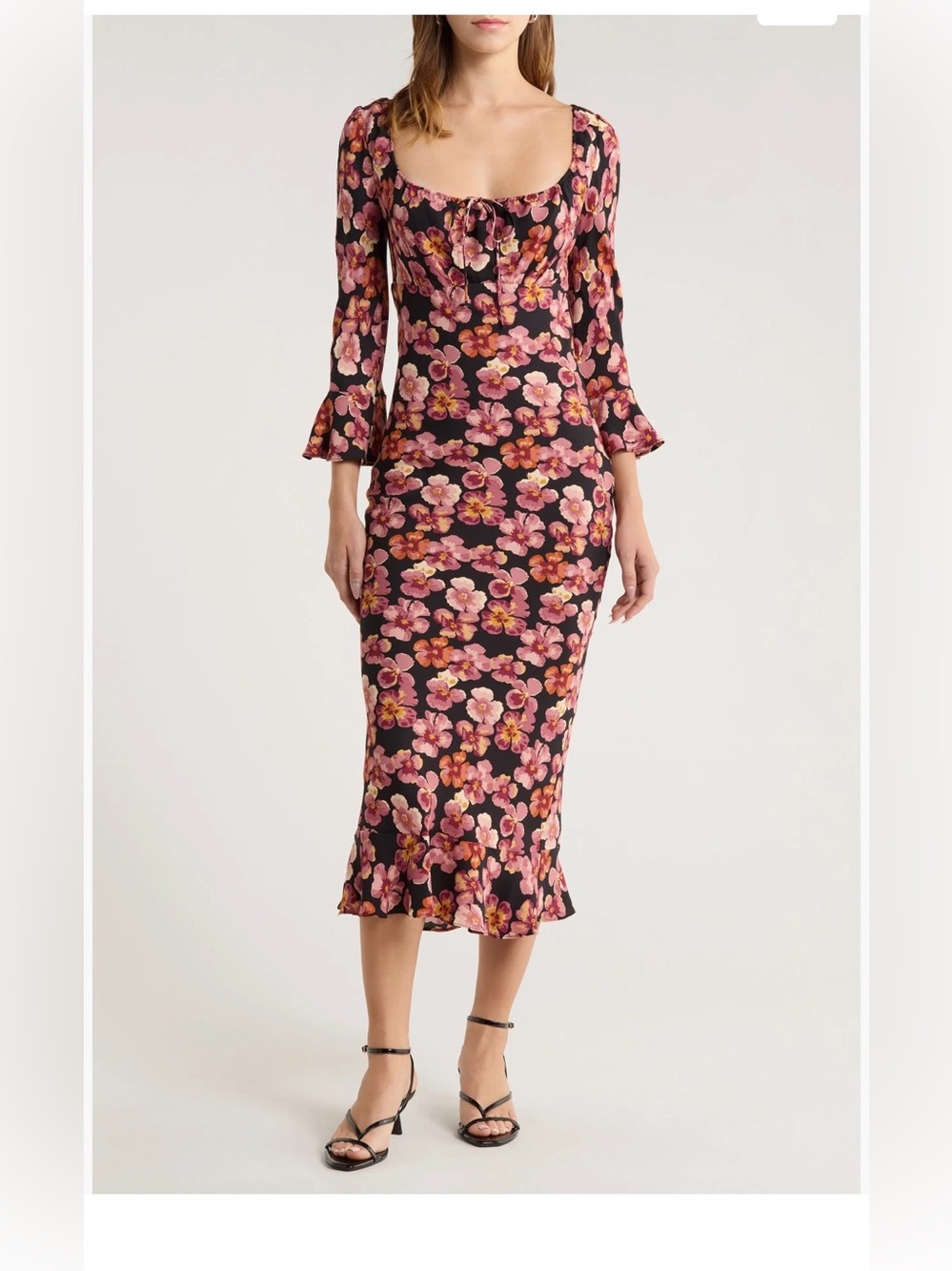 Kiley Floral Print Midi Dress